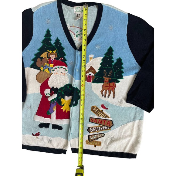Quacker Factory Santa North Pole Santa's Workshop Size 3X Christmas Sweater - Picture 3 of 10